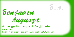 benjamin auguszt business card